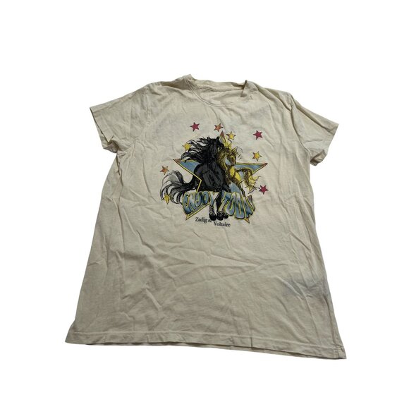 Zadig & Voltaire Zoe Horse Print Tee in Light Yellow - Picture 1 of 6